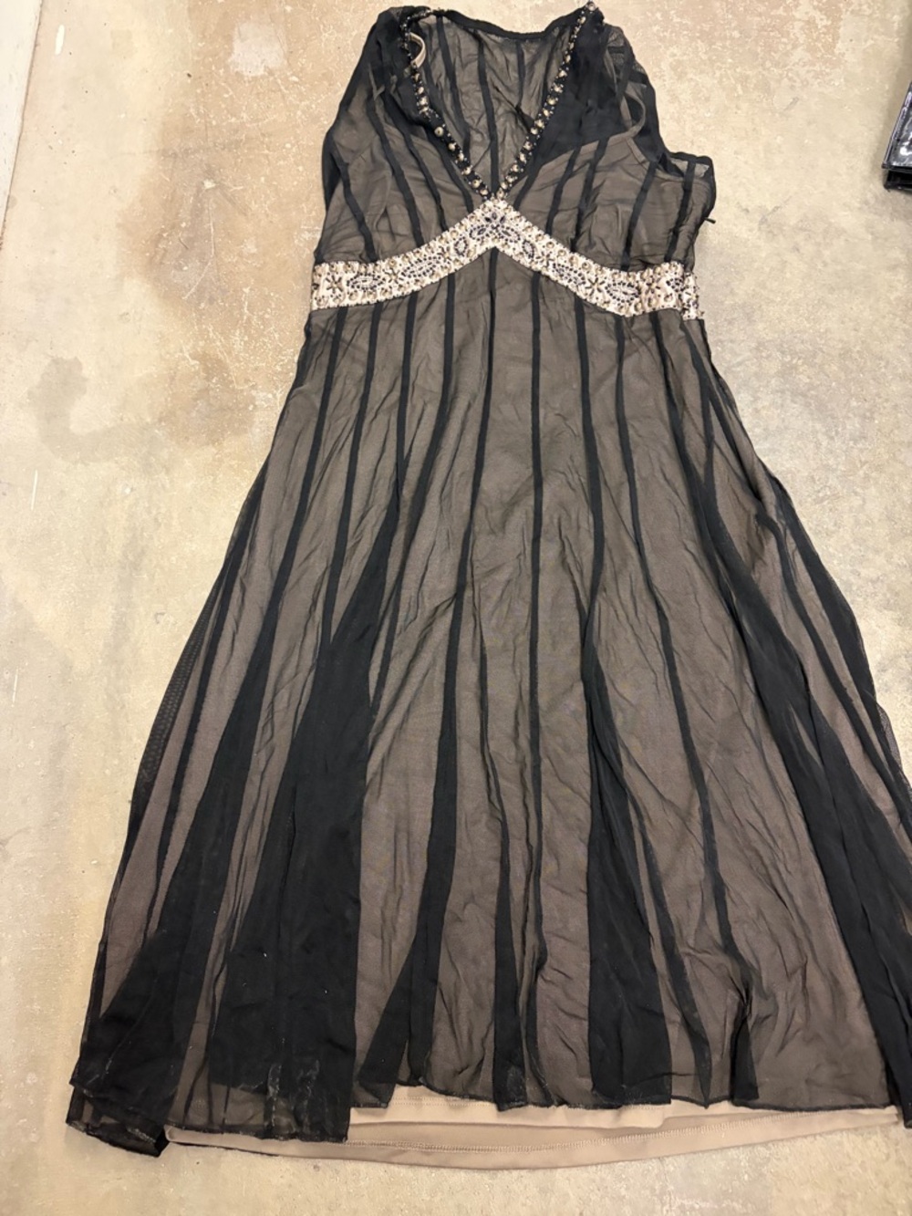 Vintage Y2K babydoll sheer beaded midi dress fairy grunge whimsigoth